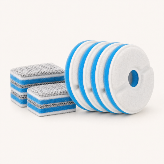 Mewbrook triple-layer cat water fountain replacement filters and cotton pre-filter pads